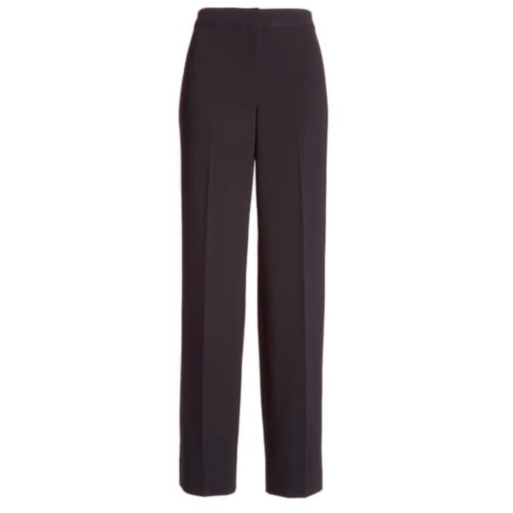 St. John Diana Wool Charcoal Straight Leg Trouser Pants
